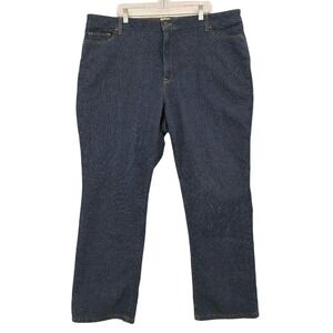 LL Bean Classic Fit Flannel Lined Jeans‎ 24W Reg Dark Wash Denim Outdoors Work